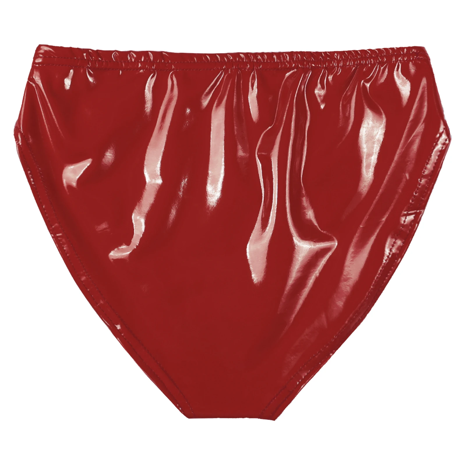 Mens Shiny PU Bikini Briefs Underwear Patent Leather Underpants Rave Bottoms Nightclub Pole Dance Stage Performance Clubwear