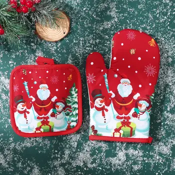 Vánoční domácí kuchyňské rukavice vánoční dekorace na večírek 2025 vánoční sněhulák kuchyňské rukavice Navidad Natal novoroční dárek 2026 8 nejlepší prodej Novoroční výprodej - №8