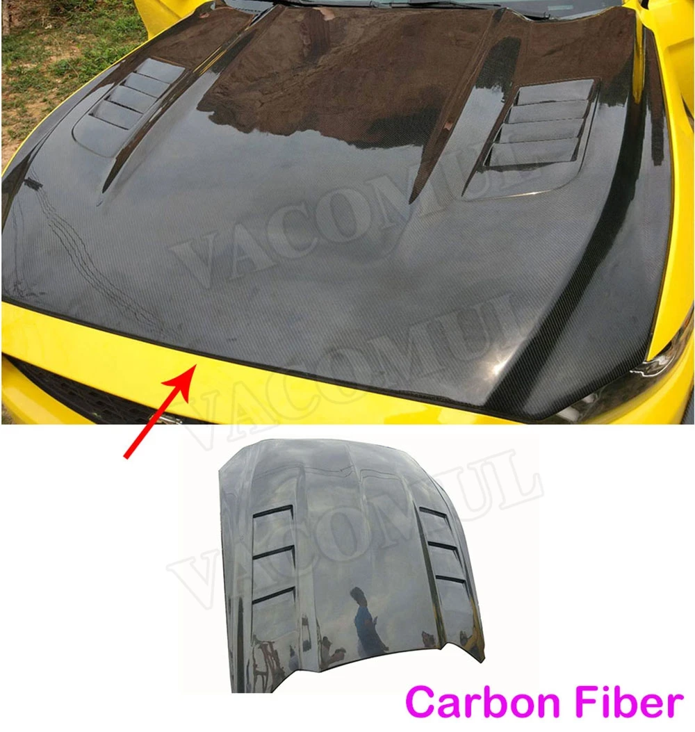 

Car Front Hood Covers Bumper Engine Decoration Trims Carbon Fiber for Ford Mustang Coupe Convertible 2 Door 2015-2017