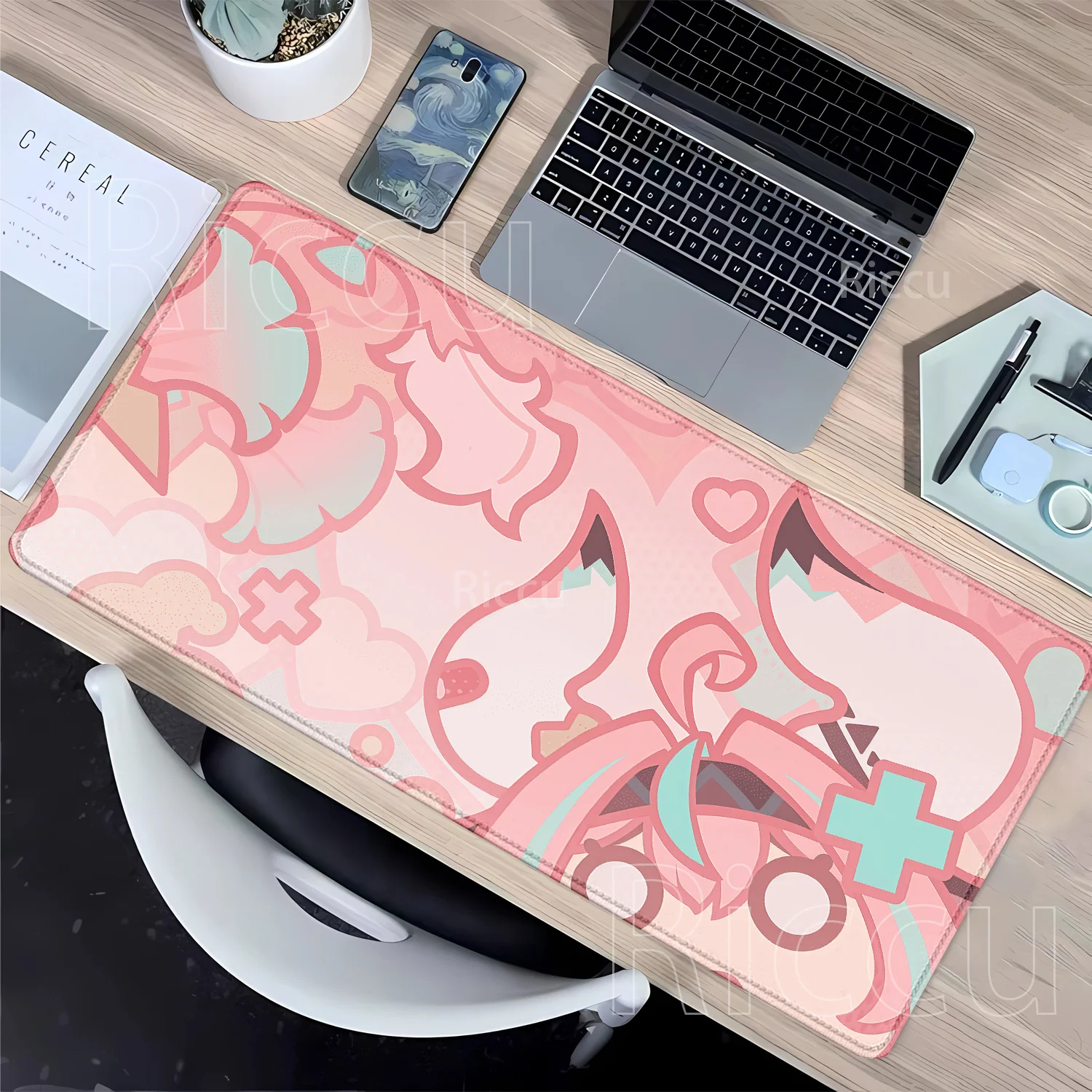 

Коврик для мыши с HD-печатью по мотивам Genshin Impact: Фонтейн, Вареса, Нёвиллет, Колумбина, Скирк. Игровой аниме-коврик для стола.