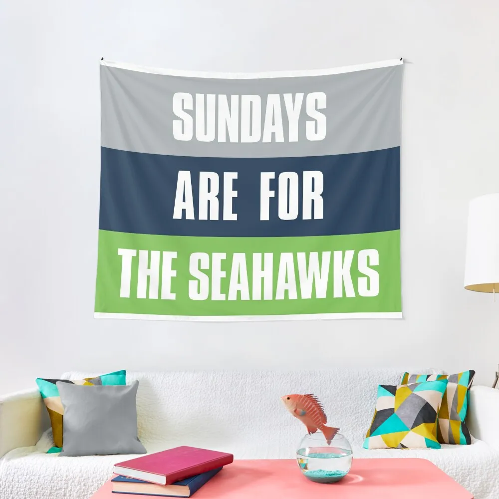 

Sundays are for The Seahawks, Seattle Football Fans Tapestry Carpet Wall Room Decorating Aesthetic Tapestry