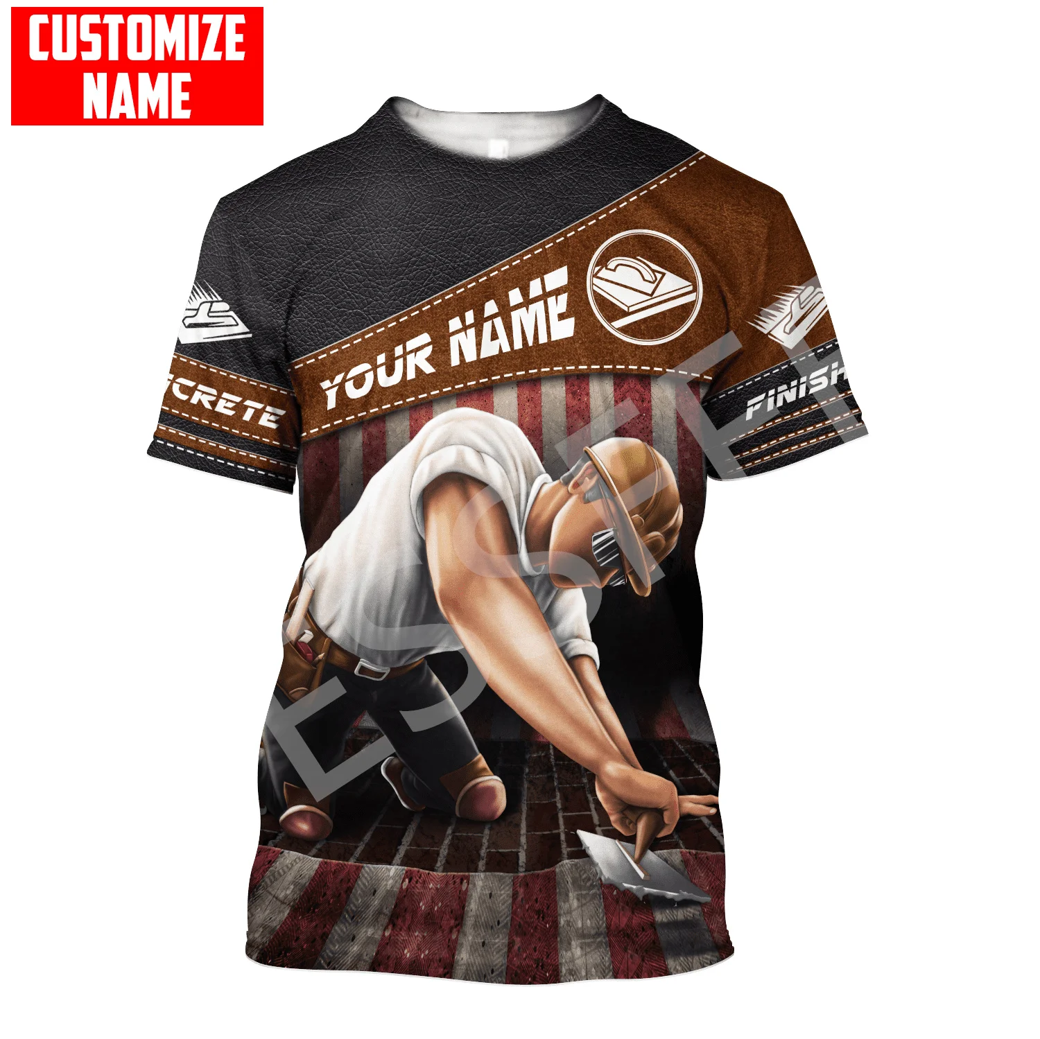 Custom Name Cosplay Concrete Finisher Cutter Trucker Tattoo Summer Retro Harajuku 3DPrint Streetwear T-Shirts Short Sleeves X1