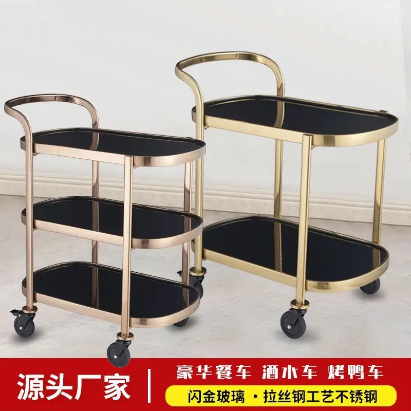 Cake food , large restaurant, mobile cart, hotel service cart, dim sumdrinks, two-layer trolleytea