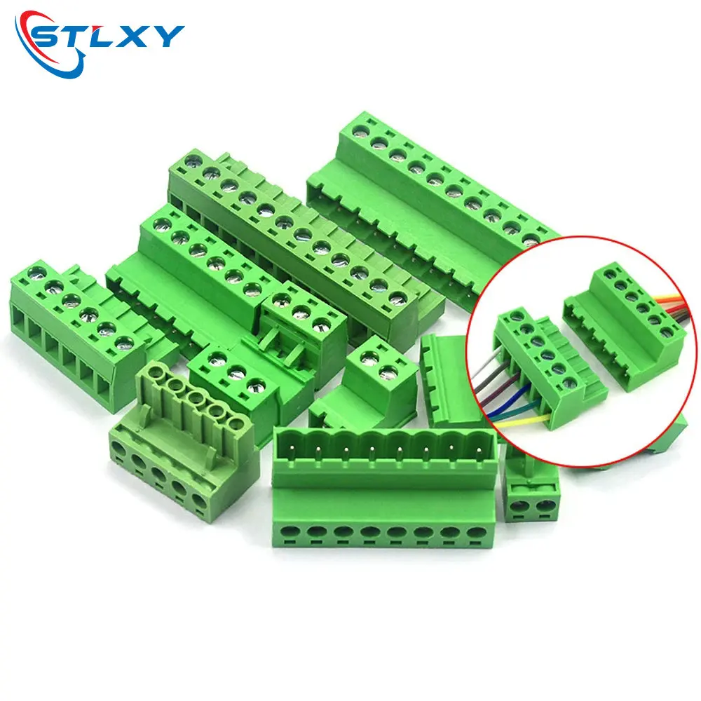 2Sets 5.08MM Pluggable Terminal Blocks Connector KF2EDGKR 5.08 Butting Style 2/3/4/5/6/7/8 Pin Screw Terminal