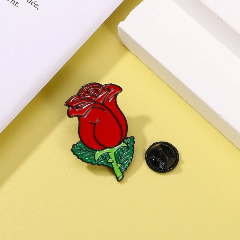 

Daily Commute Stylish Red Rose Brooch Alloy Enamel Badge Pin Detailing Accessory for DIY Clothes Bags Hat Scarf T-shirt Jeans