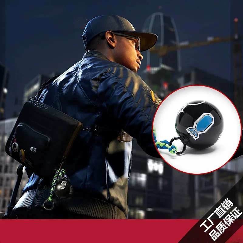 Watch Dogs 2 Marcus Holloway Cosplay Crossbody Bag Adult Unisex Watch Dog Cos Costume Bags Accessories Metal Thunderball Pendant