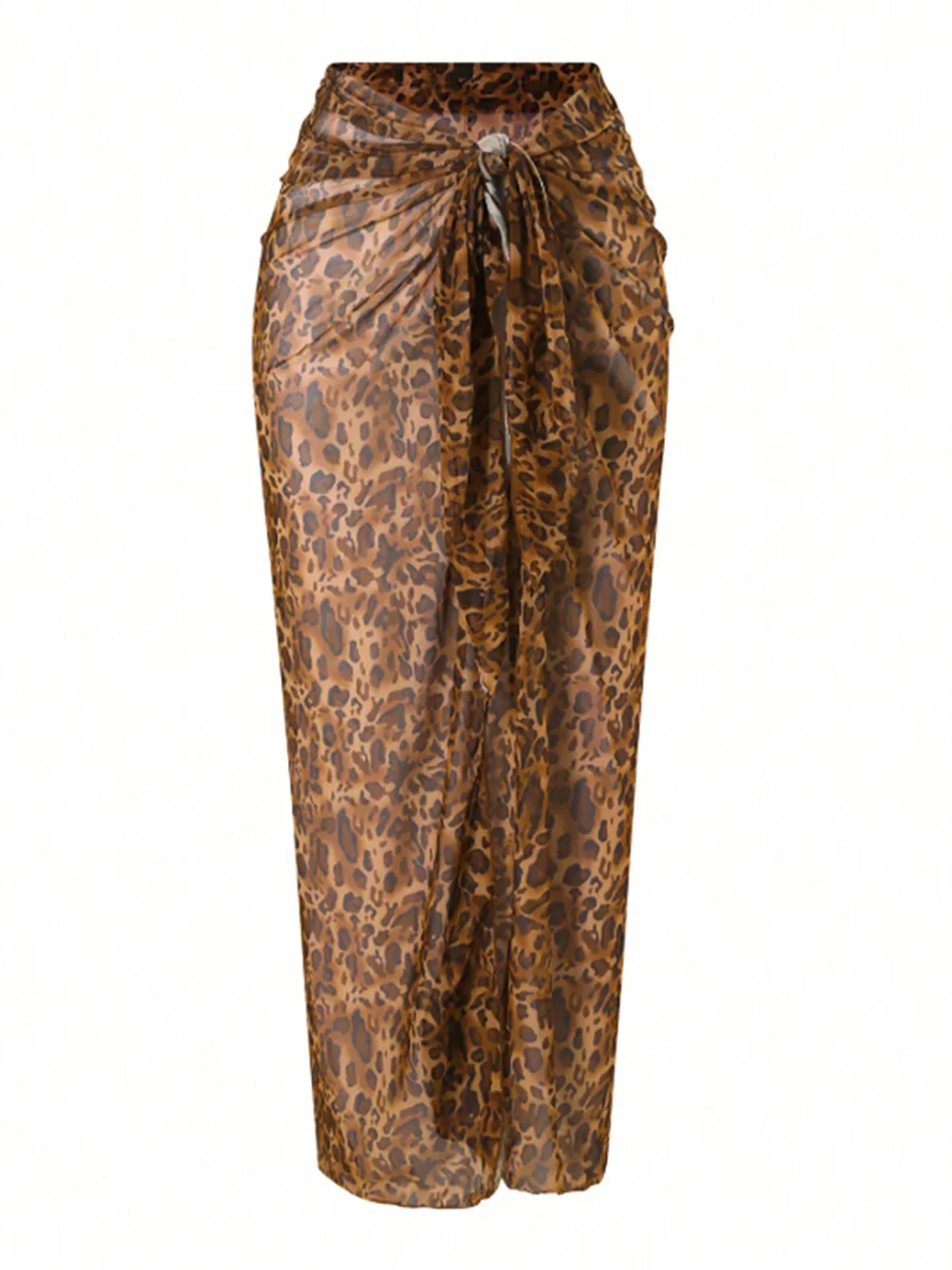 S - XL Sarong-Rock mit Leopardenmuster, gehäkelt, gestrickt, Strand-Vertuschung, Vertuschungen, Strandkleid, Strandkleidung, Strandmode, weibliche Frauen, K6867