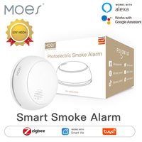 MOES ZigBee Smart Wireless Smoke Detector Fire 85dB Sound Alarm Siren Sensor Smart Safety Protection Home Kitchen Fire App Alert