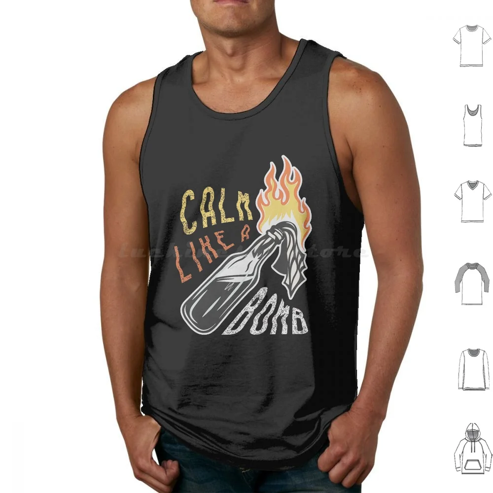 Camisetas sin mangas Calm Like A Bomb, chaleco sin mangas, calma como una bomba Rage Against The Machine Ratm Calm Band Bomb Rage Evil Empire