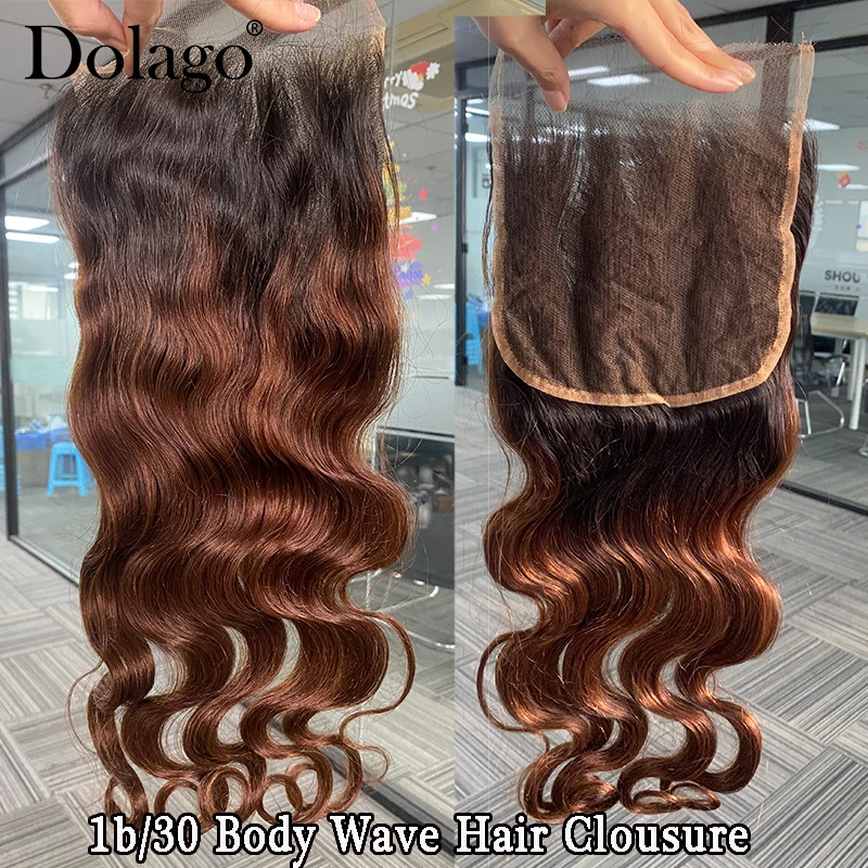 Colored Ombre 1b/30 Body Wave Closure Human Hair Multi Parting Lace Only 2x6 5x5 hd Lace Closure 4x4 6x6 Lace Frontal 13x4 13x6