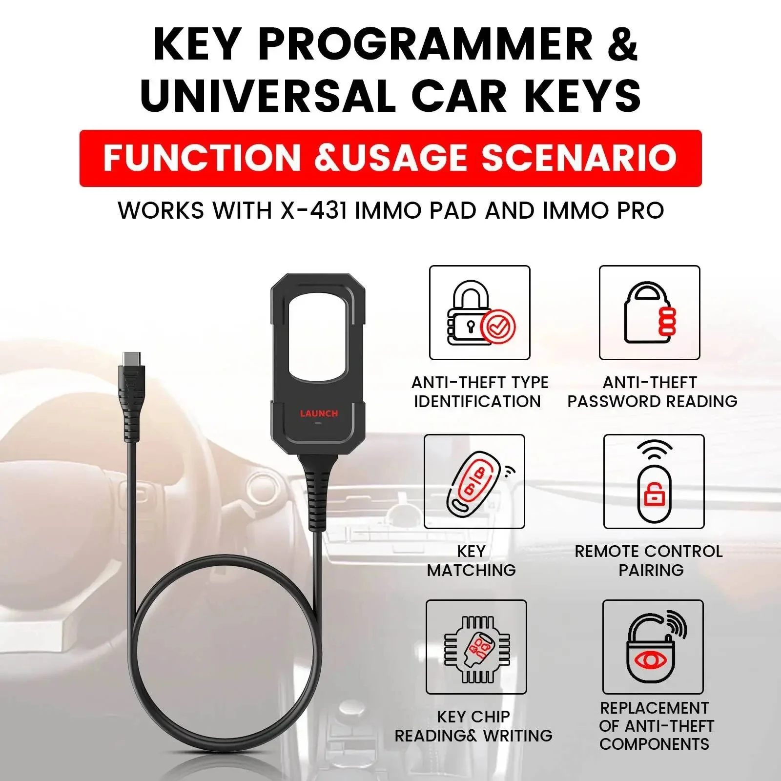 Launch-programador de llaves X431, herramienta de programación remota sin Super Chip IMMO para X431 IMMO Elte/IMMO Plus PAD V VII, 2024