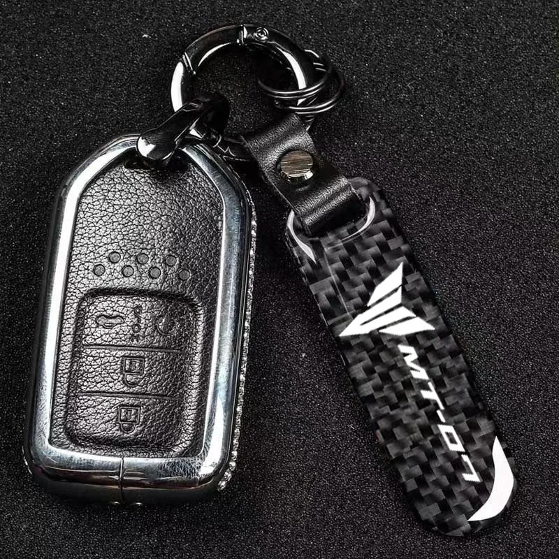 1PCS For Yamaha MT-07 MT-03 MT10 09 01 25 125 Motorcycle Accessorie Motorcycle Keychain Keyring Carbon FiberHigh-Grade