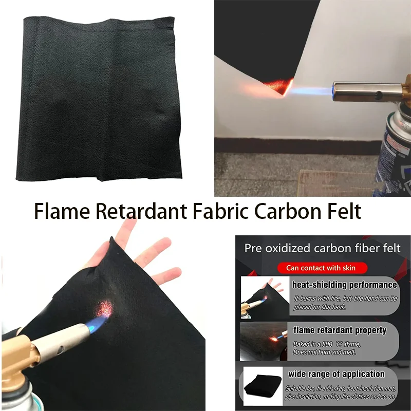 Flame Retardant Fabric Carbon Felt Black Small Fireproof Mat Soldering Heat Resistant Welding Blanket Pad Material