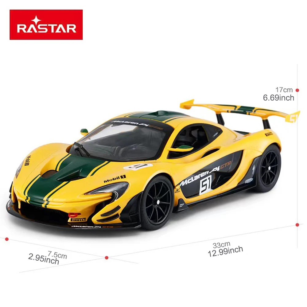 RASTAR Mclaren P1 GTR RC Car Model 1:14 RC Cars LED Lights Rubber Wheels Vehicle Toys For Children Adults