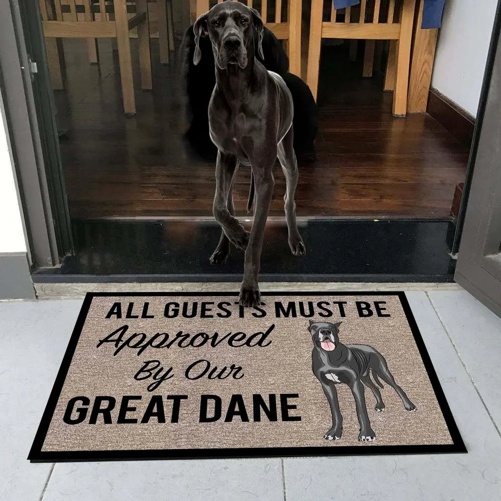 

CLOOCL All Guests Must Be Approved By Our Great Dane Doormat 3D Newest Absorbent Non-slip Pet Dog Carpet Door Mat Drop Shipping