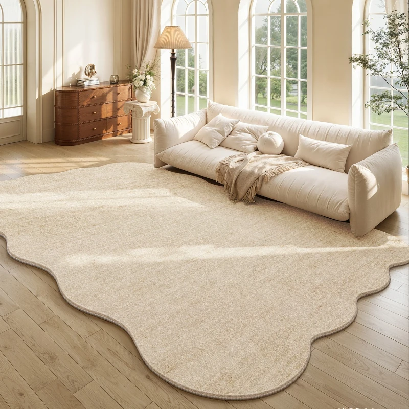 Cream Style Bedroom Decor Large Carpet Thick Plush Study Floor Mat Home Fluffy Soft Rug Irregular Shape Carpets for Living Room