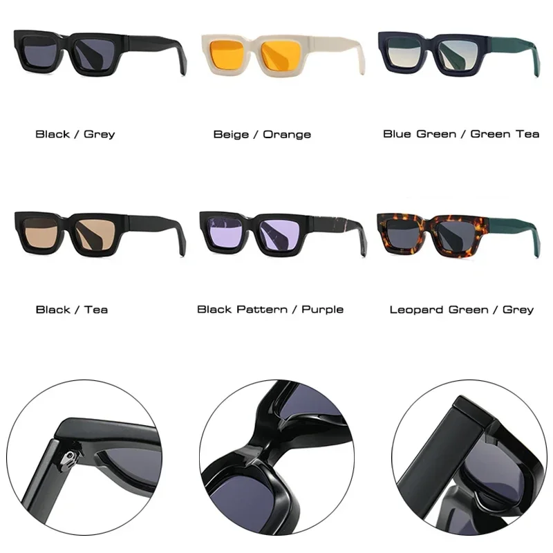 2024 Fashion Square Sunglasses Women Clear Ocean Gradient Lens Eyewear Vintage Trending Men Punk Kpop Sun Glasses Gafas De Sol image 3