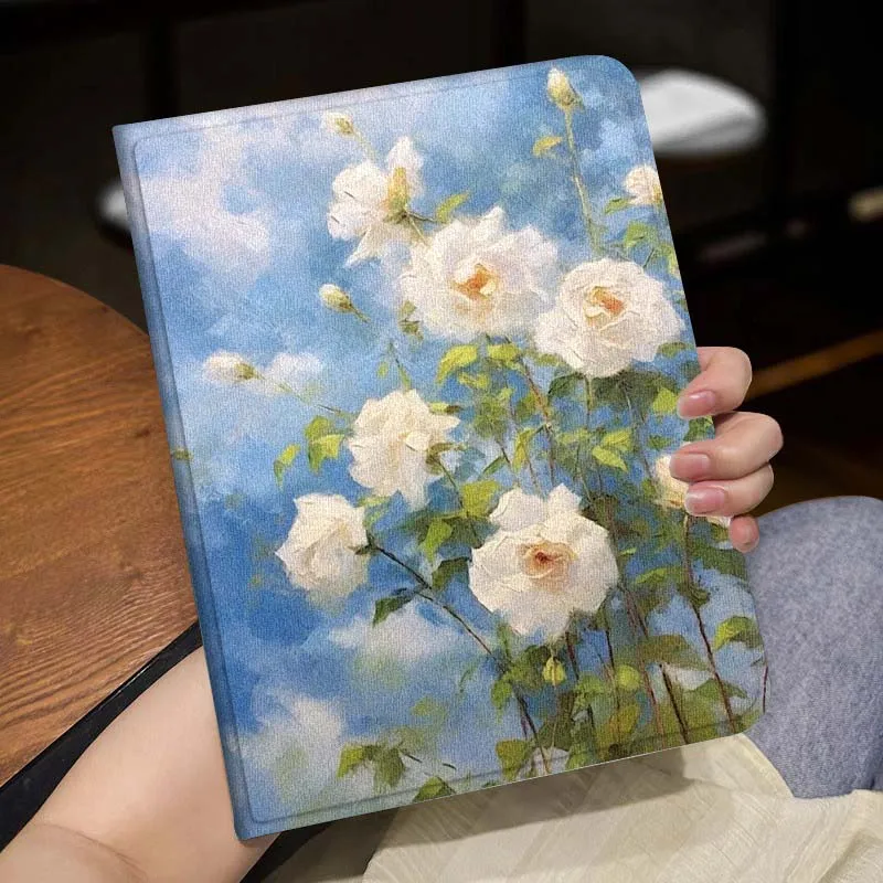 

White Sky Peony Flower Daisy For iPad Pro Air Mini 1 2 3 4 5 6 7 7th 8th 9th 10th 11th 10.2 9.7 10.5 10.9 11 12.9 Tablet Case