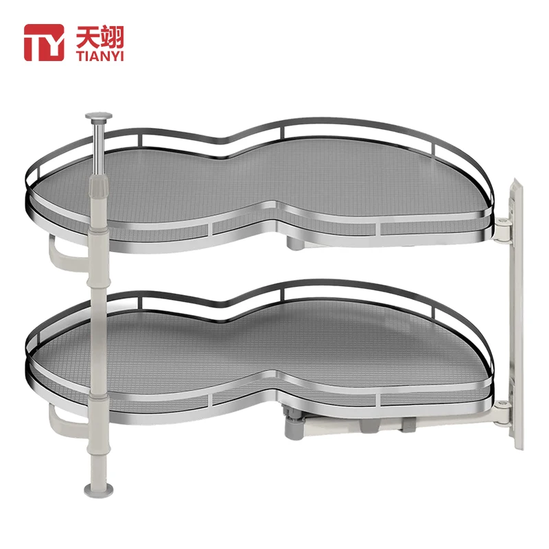 

Magic Corner Design Kitchen Cabinet Swing Tray Space-Saving Pull Out Organizer with Basket Drawers