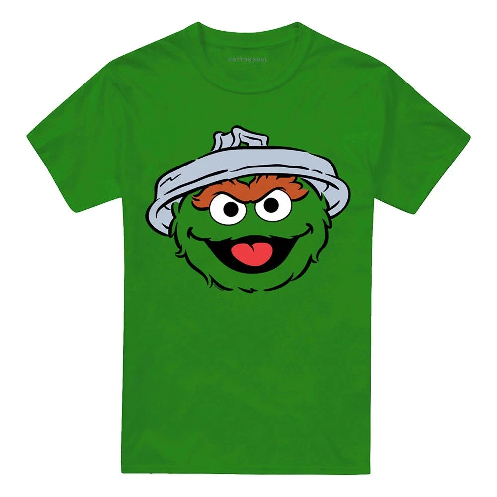 Sesame Street printed T-shirt, full face pattern street fashion T-shirt, suitable for men's daily wear, suitable for outdoor spo