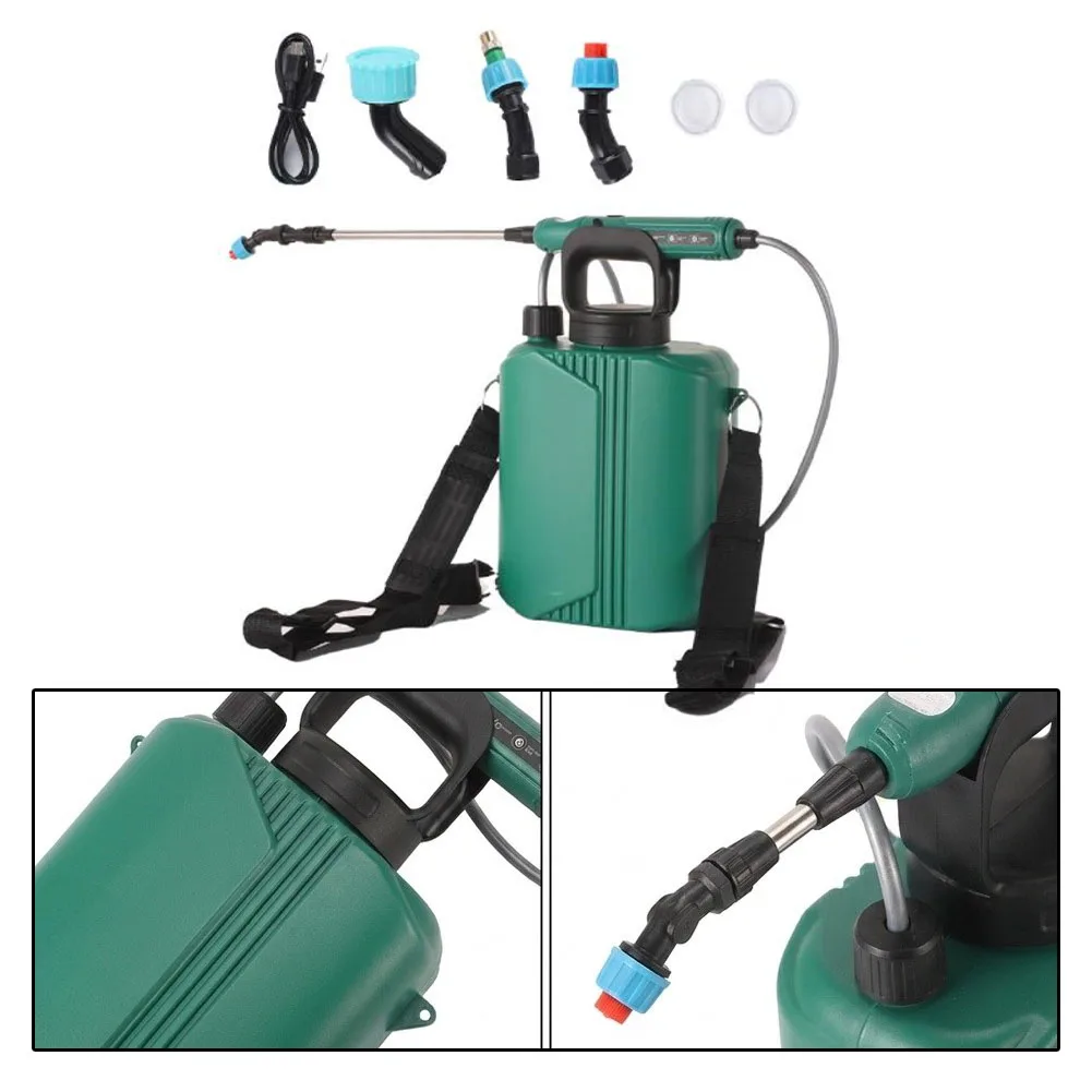 6L For Battery Powered Garden Sprayer with USB Rechargeable Handle 3 for mist Nozzles Adjustable Retractable Wand and Shoulder