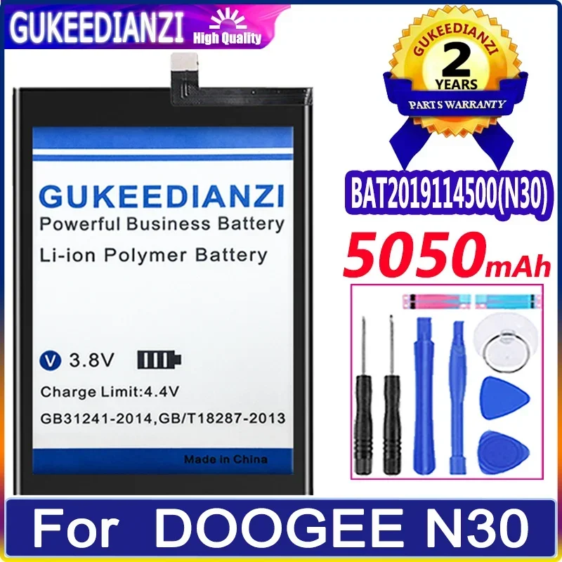 High Capacity GUKEEDIANZI Battery BAT2019114500 (N30) 5050mAh For Doogee N30