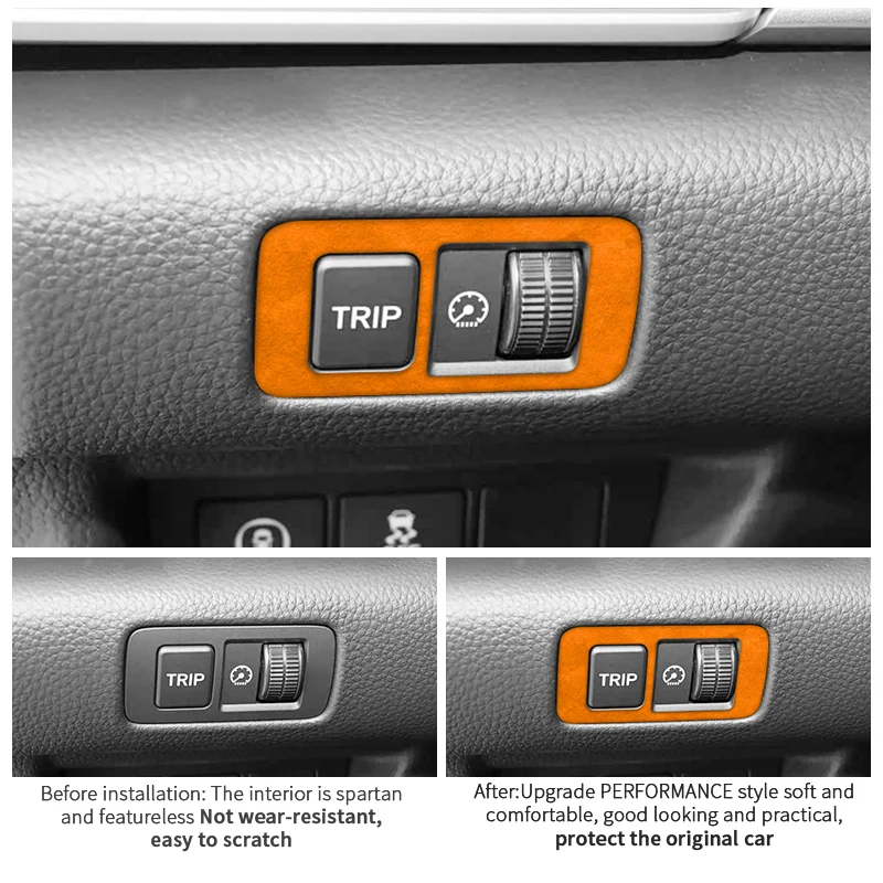 Made of Alcantara For Honda Accord 10th Gen Facelift & INSPIRE 2021+ Dash Light Dimmer & TRIP Button Frame Trim Car Accessories