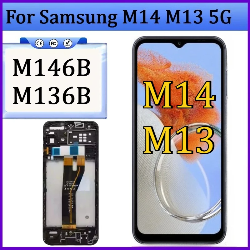 

New TFT Screen For Samsung M14 M13 5G LCD Touch Screen Digitizer Assembly For Samsung Galaxy M146B M136B Display