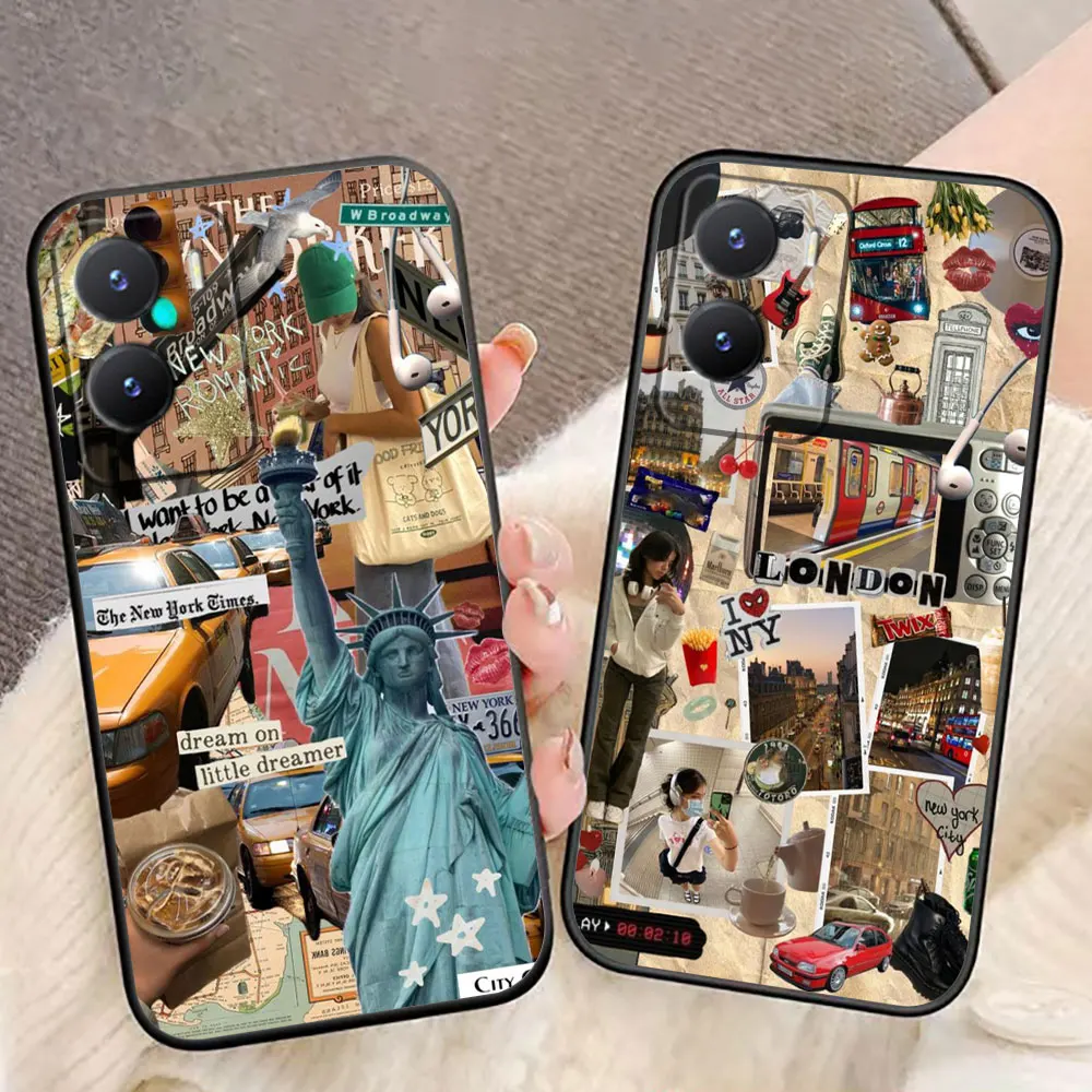 City Beautiful Pictures Phone Case For VIVO Y93 Y78 Y72 Y51 Y50 Y36 Y33T Y31 Y22S Y21 Y20 Y19 Y17S Y16 Y15S Y11 Y02S Case Funda