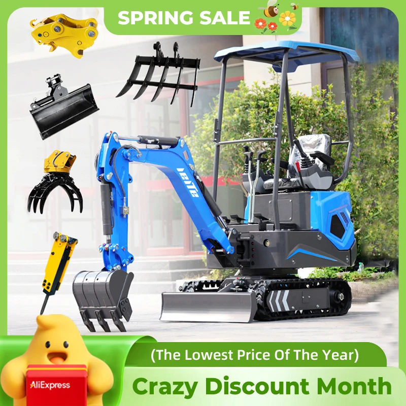 Multi-function mini excavator Agricultural orchard 1.2 ton household mini digger 1200 kg small excavator customized price