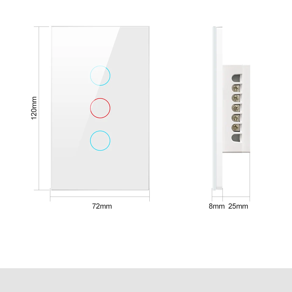 AVATTO-Interruptor Tuya Luz Inteligente, Fio Neutro Necessário, Interruptor Wall Touch, Funciona com Alexa, Google Home, Wi-Fi, Zigbee