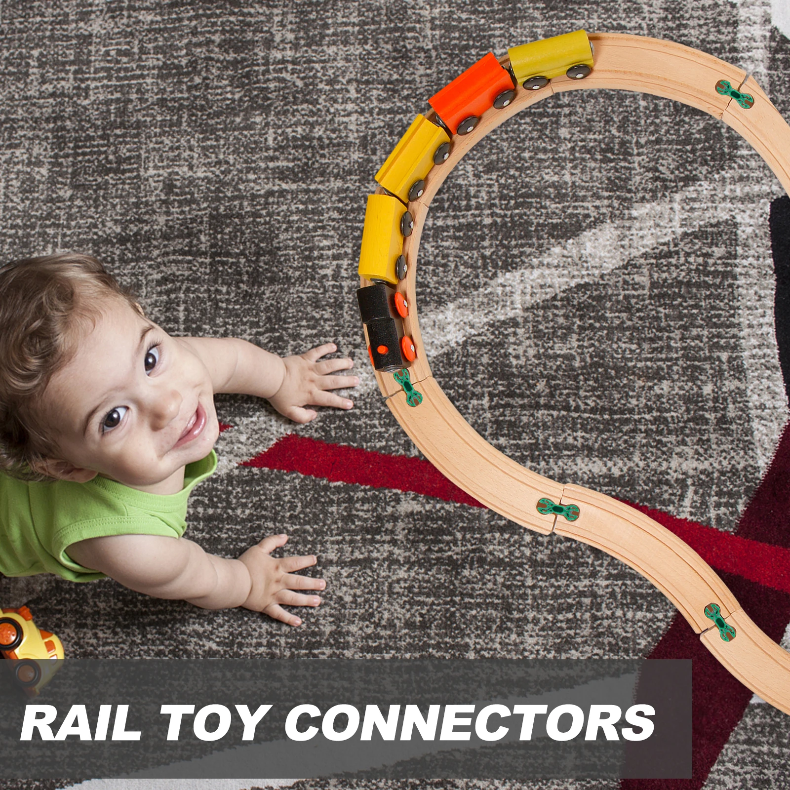 

5 Pcs Connector for Train Set Accessories Sturdy Plastic DIY Adaptors Simulation Pretend Play Model Games