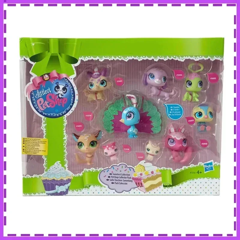 

Hasbro Anime Littlest Pet Shop Small Animals Dog Birds Cat Peacock Sweet Collection Gifts for Children Action Figure Model Toys