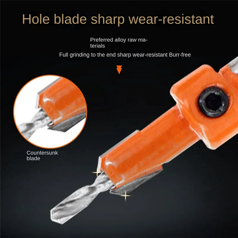 F-T Сверло с збойником, набор конических сверл, набор открывателей для деревообработки, шестигранный винт, аппаратные средства, сверло с зенковкой, 7 шт.