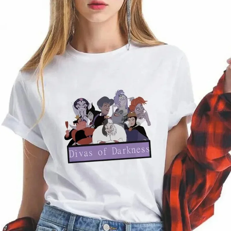 Princesses Get Together Tshirt Women Print Funny Snow white Friends T Shirt Short Sleeve Harajuku Tops Tees Femme clothing