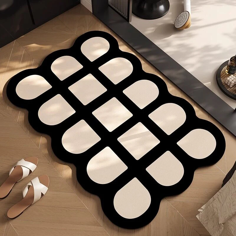 Bathroom Rug Absorbent Non-slip Floor Mat Minimalist Style Irregularly Shaped Carept Diatom Mud Entrance Carpets Home Decor Rugs