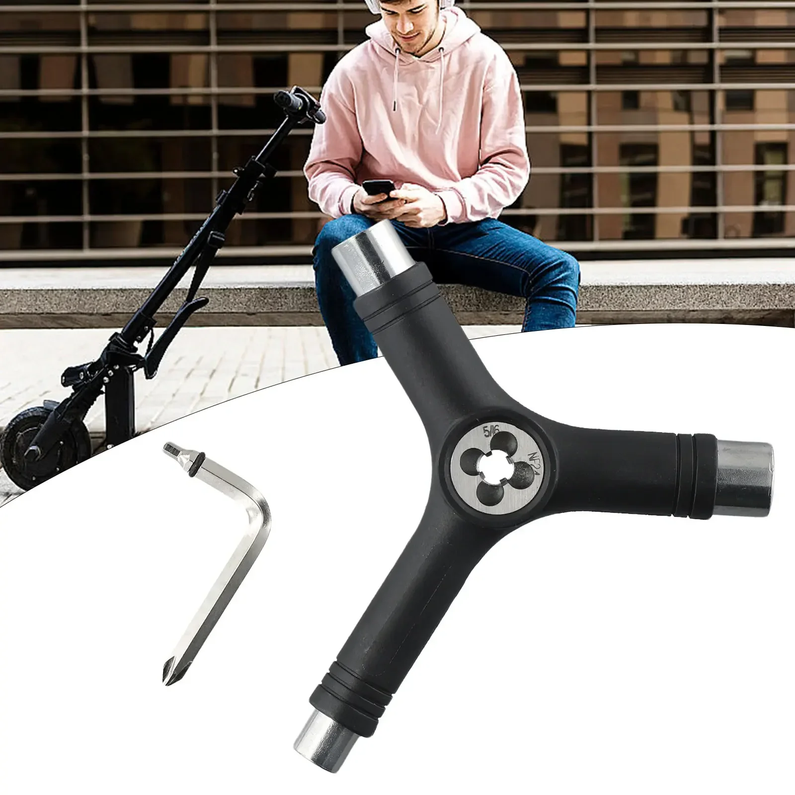 Multi-function Skateboards Skateboard Tool Skateboard Wrench Longboard Wrench Metal Maintenance Repair Tools Accessories