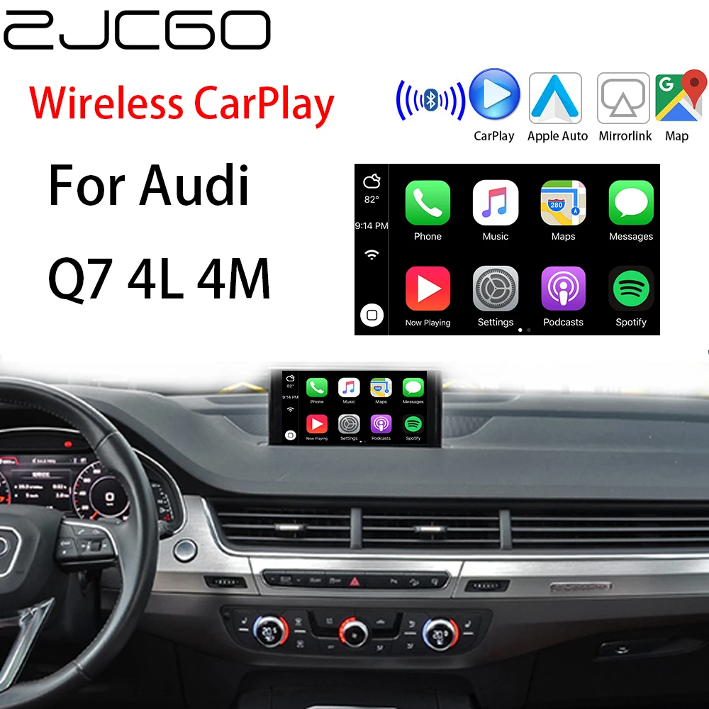 ZJCGO Wireless Apple CarPlay Android Auto interface adapter BOX For Audi Q7 4L 4M MMI 2G 3G MIB System