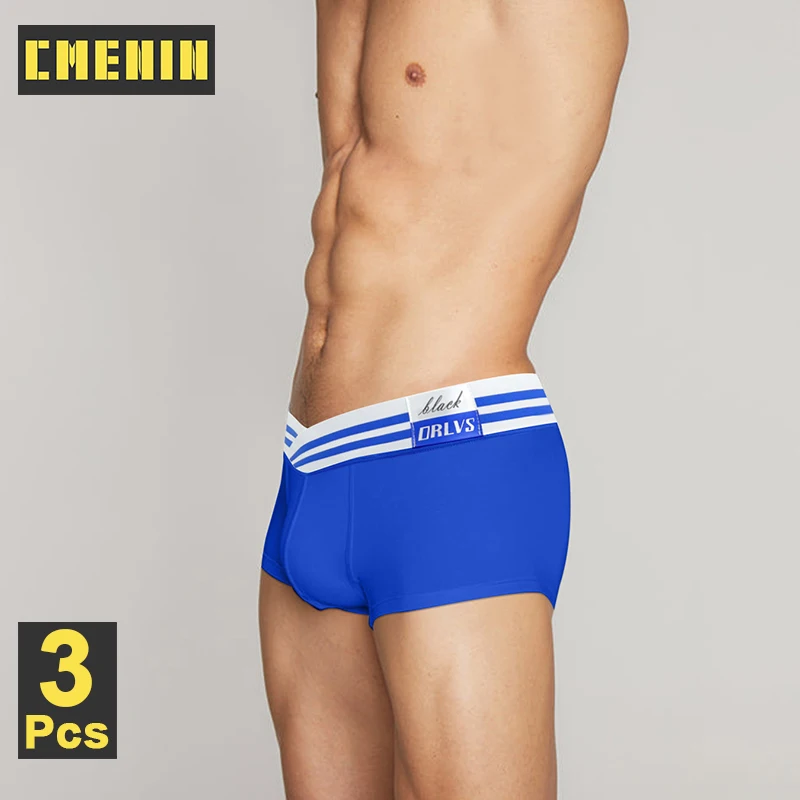 

CMENIN 3Pcs Sexy Men Underwear Modal Men's Panties Boxers Low Waist Breathable Mens Underpants Boxershorts Sissy Gays Men Trunks