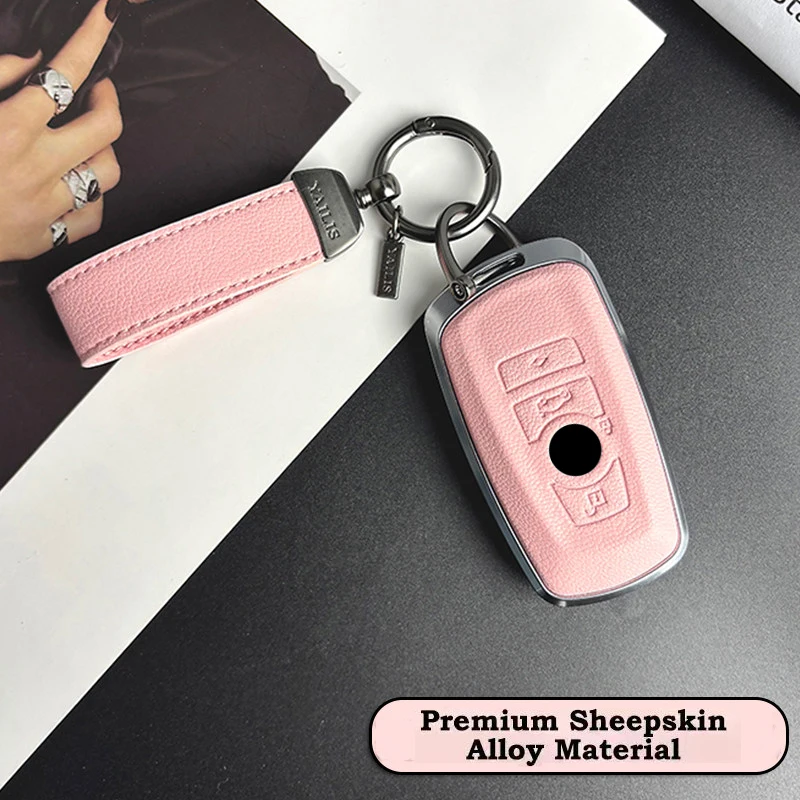 Goatskin Zinc Alloy for BMW F20 F30 G20 F31 F34 F10 G30 F11 X3 F25 X4 I3 M3 M4 1 3 5 Series Remote Car Key Case Cover Fob Bag