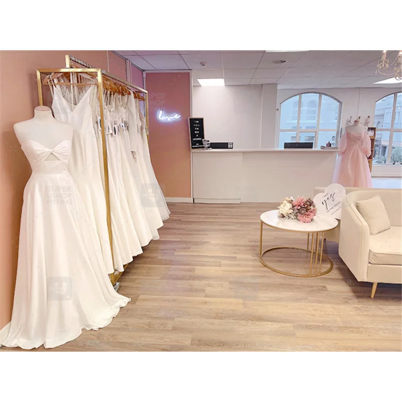 (Customized) luxury wedding dress boutique furniture shop fittings bridal shop interior design decoration custom retail clo