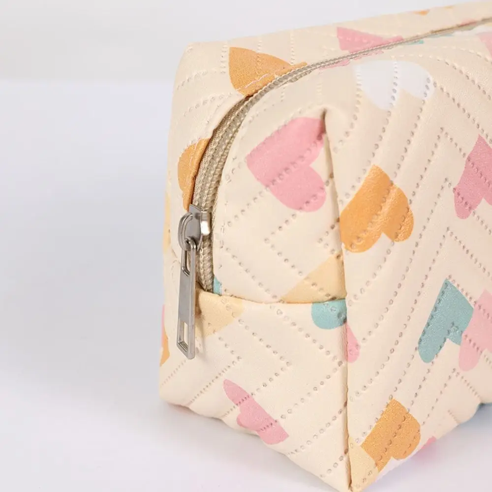 Wear-resistant Cute Cream Love Pen Bag Simple Fashion Cosmetic Bag High Appearance Level Multifunction Storage Bag Travel