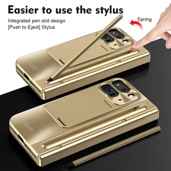 360 Full Protection Hinge Case For Google Pixel 10 9 Pro Fold 2 Touch Pen Folding Cover For Samsung Galaxy Z Fold 7 6 5 4 3