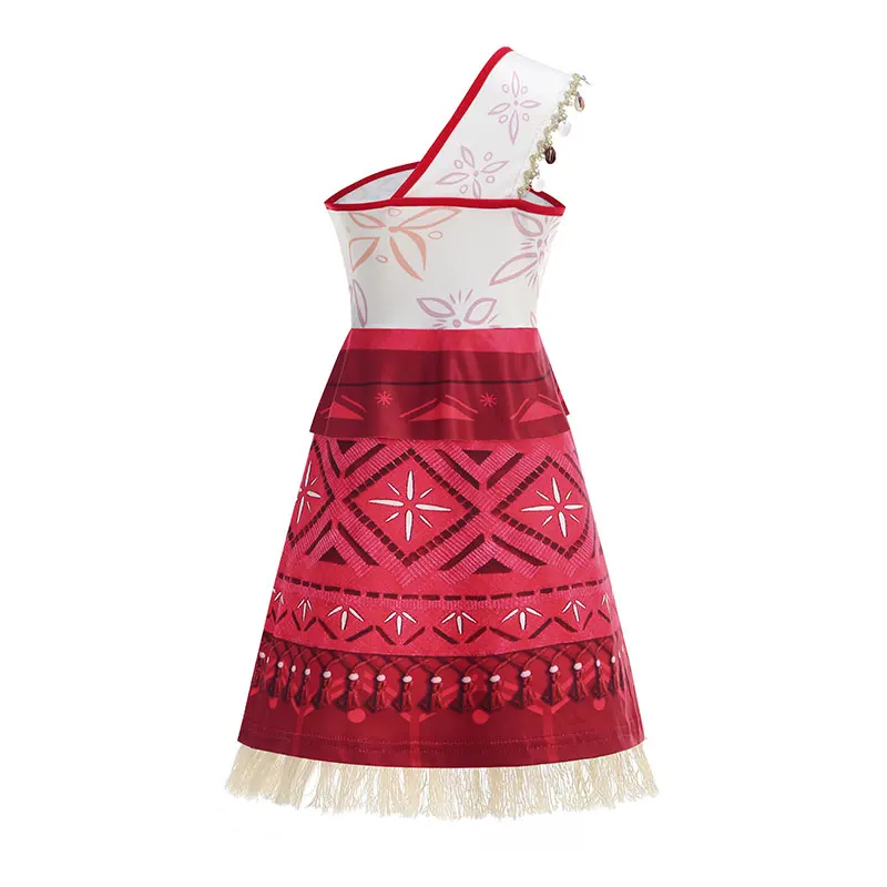 New Moana 2 Adventure Costume for Girls Princess Fancy Dress Children's Carnival Party Outfit with Necklace & Pig Accessory Set