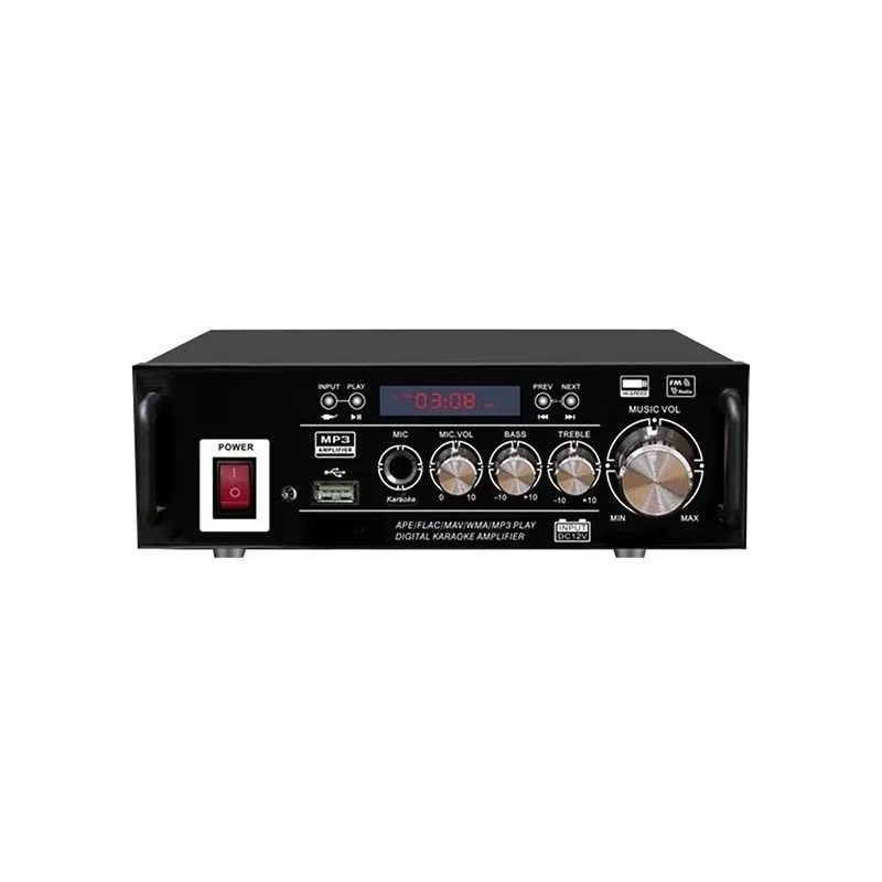 Dual Channel 50W Metal Audio Power Amplifier 12V/220V Dual-Purpose Compact Home Car Bookshelf Audio Power Amplifier