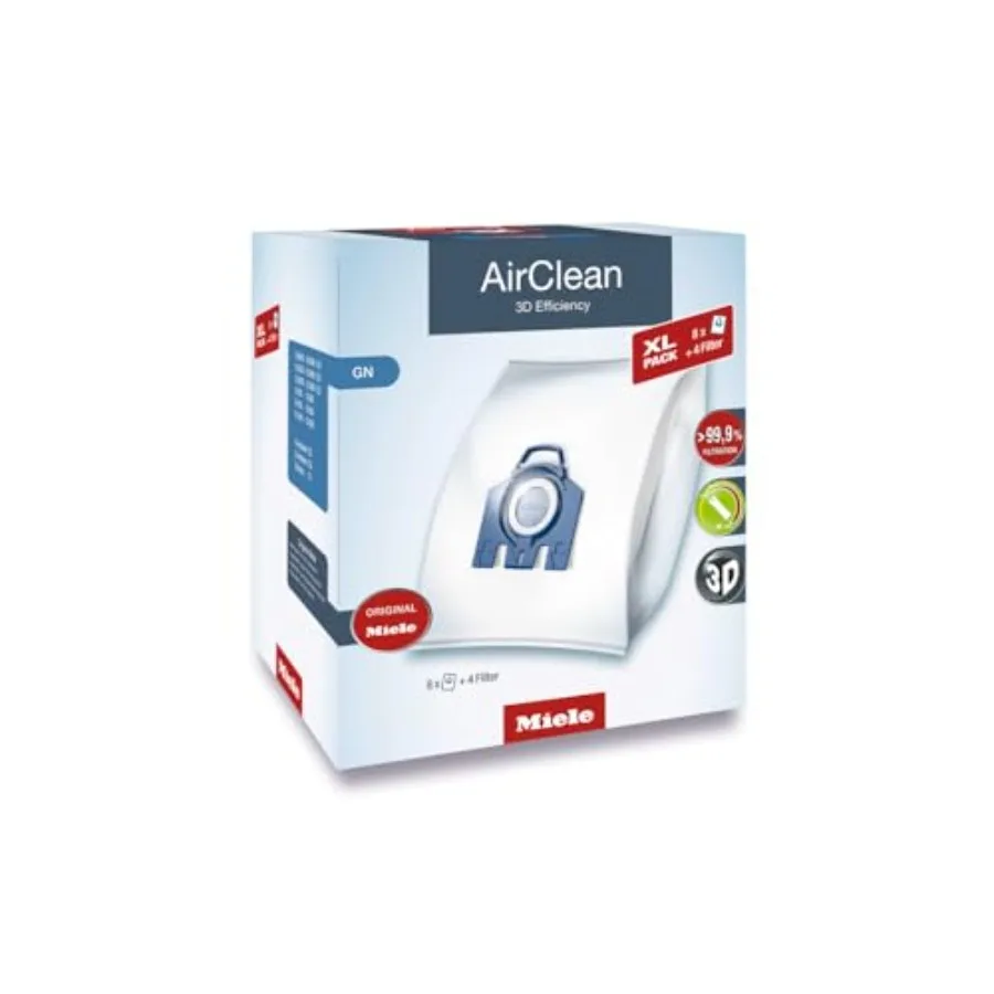 

Genuine AirClean XL Pack GN Vacuum Cleaner Bags 8 Bags Included for Complete C3 Complete C2 and Classic C1 Vacuum Cleaners