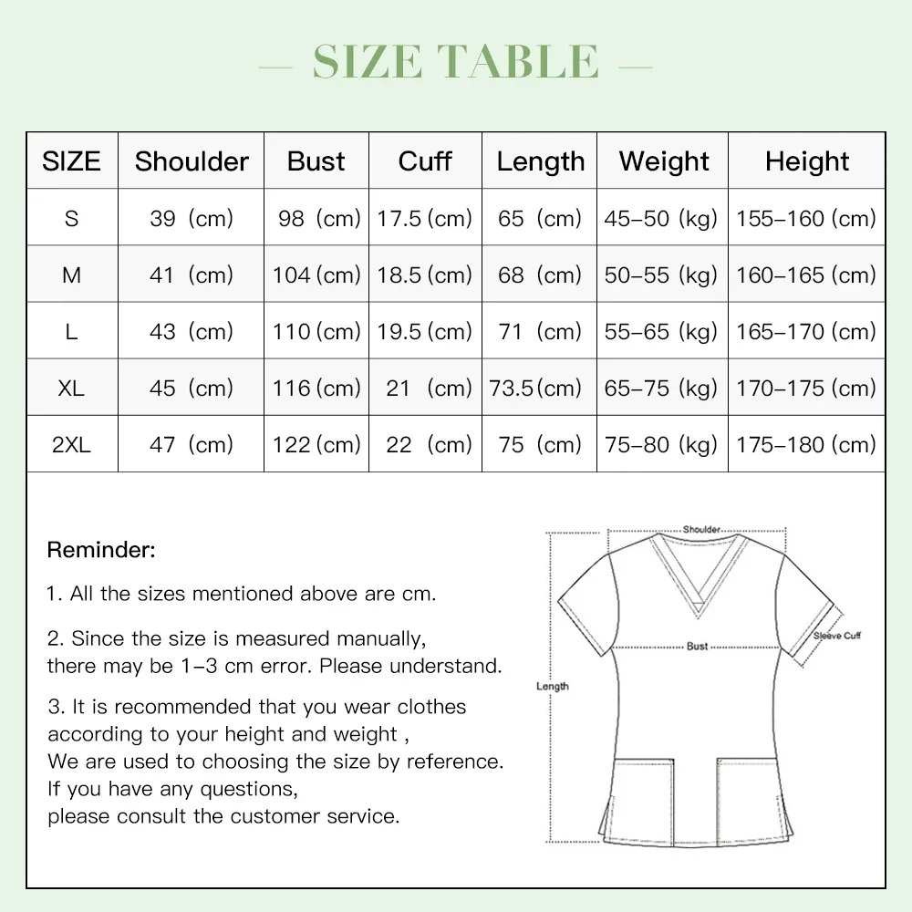 High Quality Hospital Uniforms Printed V-neck Medical Accessories Surgery Blouse Dental Clinic Doctor Uniform Medical Scrub Tops