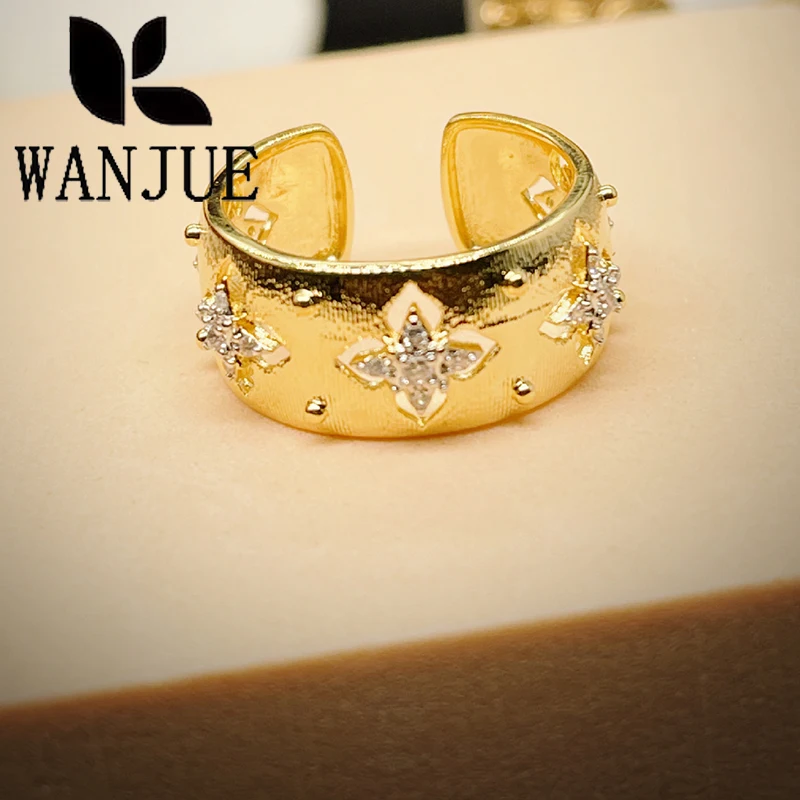 عرض ساخن لعام 2024 على طراز القصر الإيطالي المصقول يدويًا بلونين خاتم حرفي أقراط فرنسية مجوهرات نسائية فاخرة على الموضة