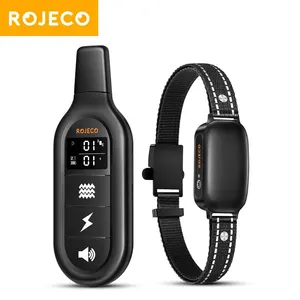 ROJECO-Elétrica Dog Training Collar, Digital recarregável, controle remoto, IPX7 impermeável Vibrador, Pet Dog Bark, Stop Shock Collar 8 principais vendas electric shock sex toys remote controle - №6