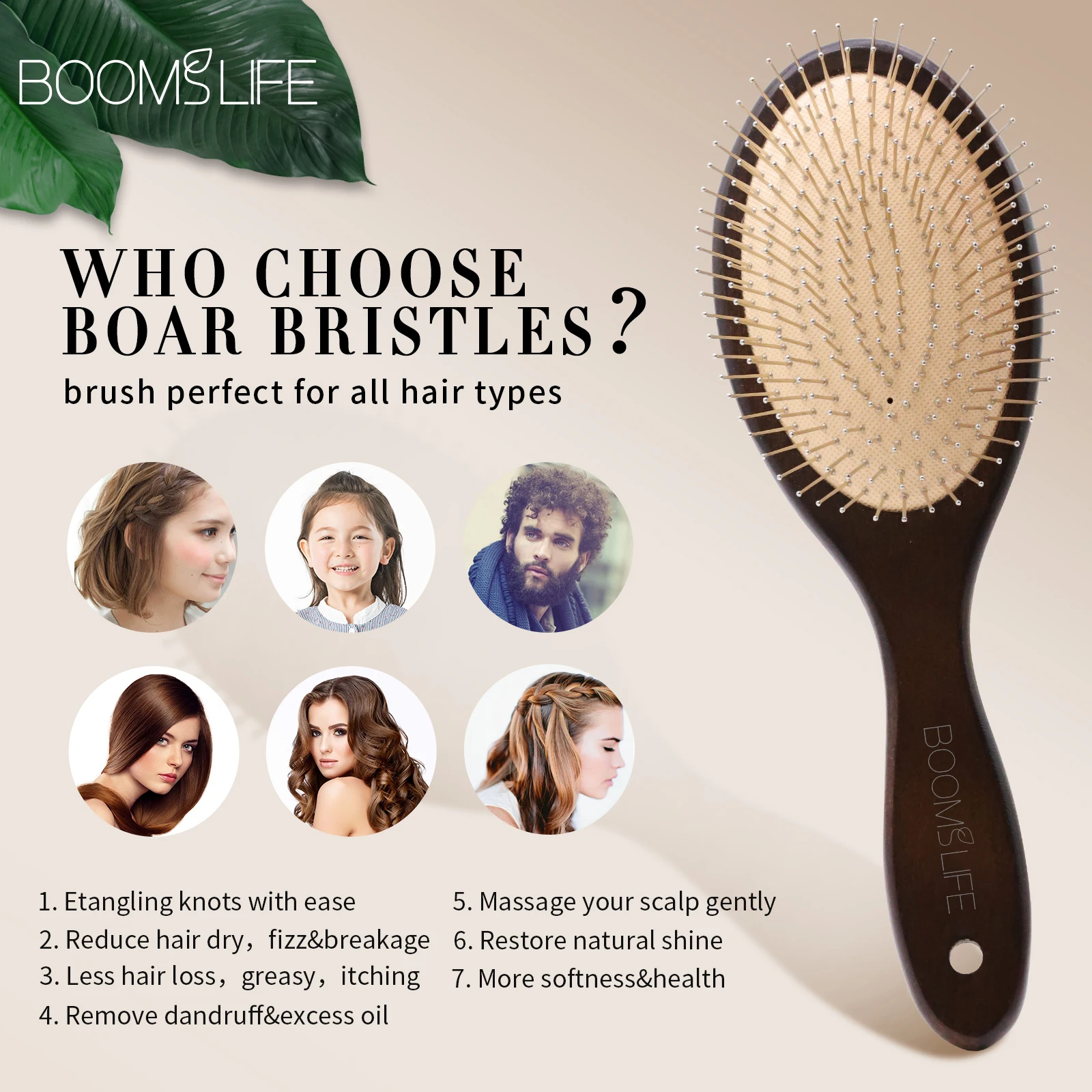 Steel Hair Brush Personalized Logo Wood Comb Metal Stainless Pin Hair Brushes Portable Detangling Hair Brush Massage Scalp Comb1